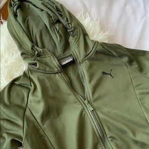 Green Puma Zip Up Sweater
